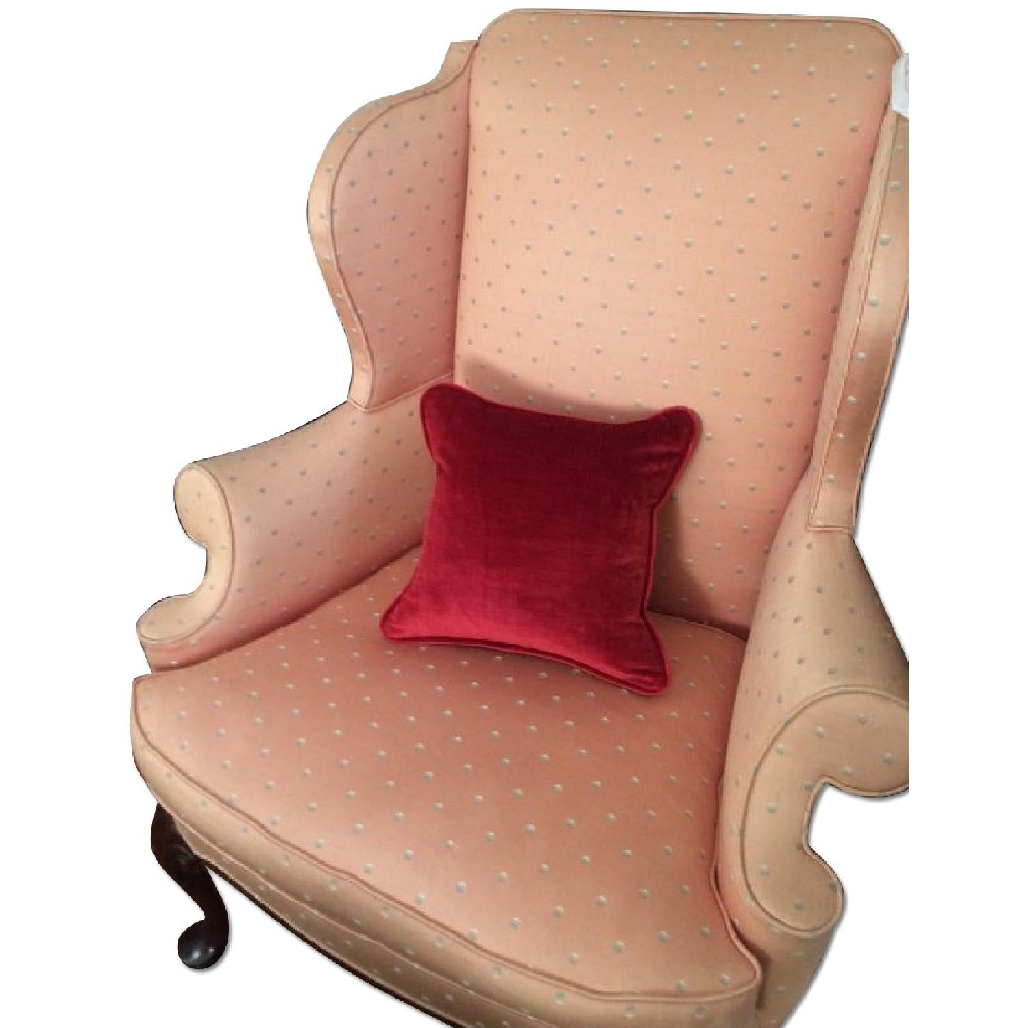 Light Pink Wingback Chair AptDeco
