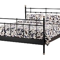 Ikea Svelvik Full Size Metal Bed in Black - AptDeco