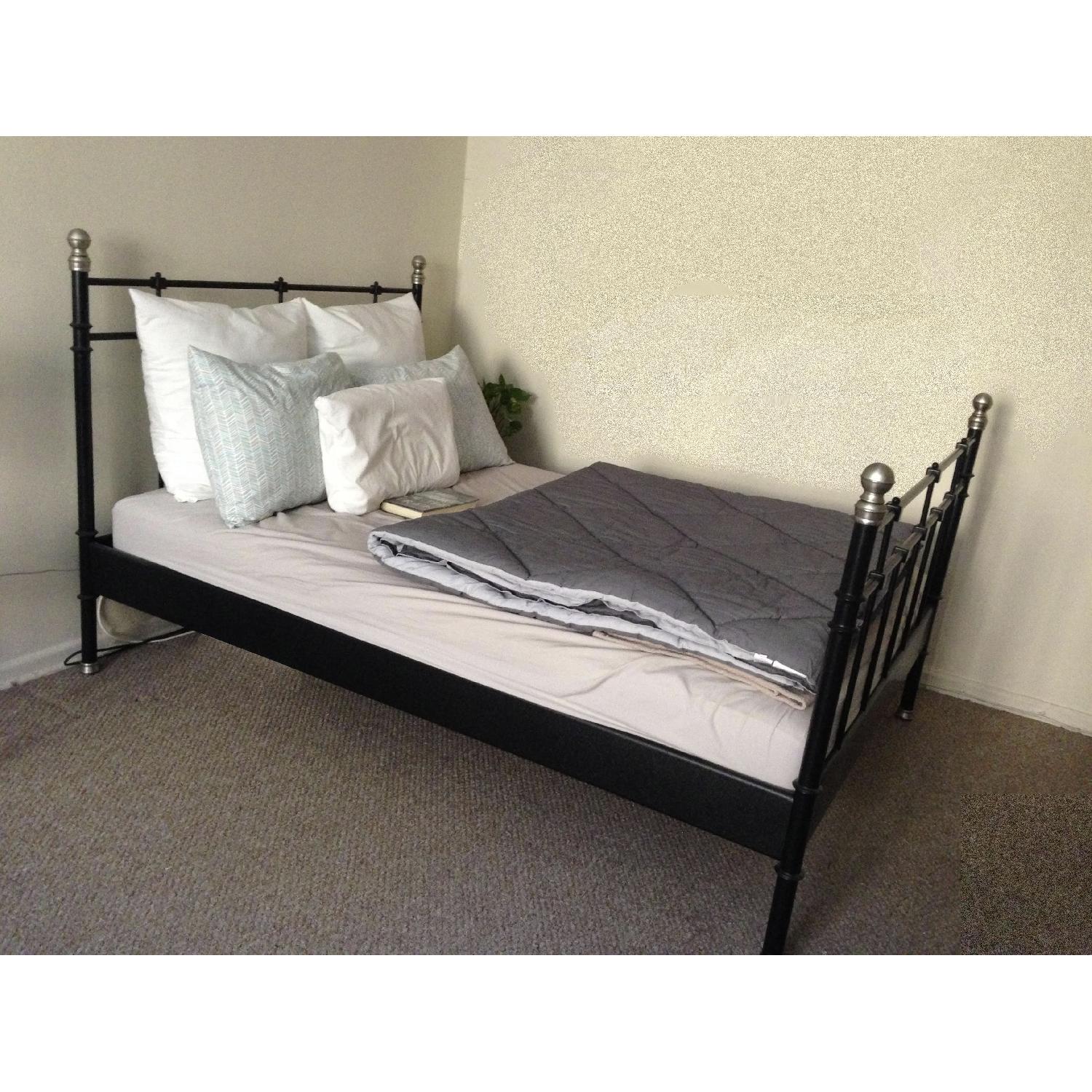 Ikea Svelvik Full Size Metal Bed in Black AptDeco