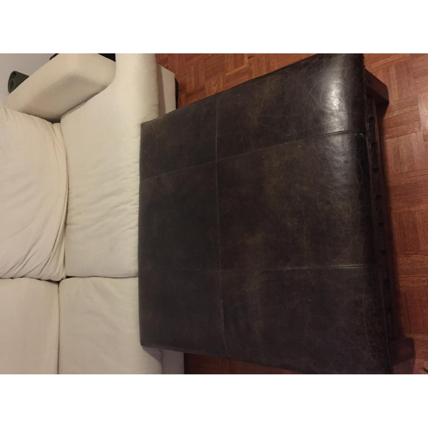 Pottery Barn Leather Ottoman Coffee Table - image-1