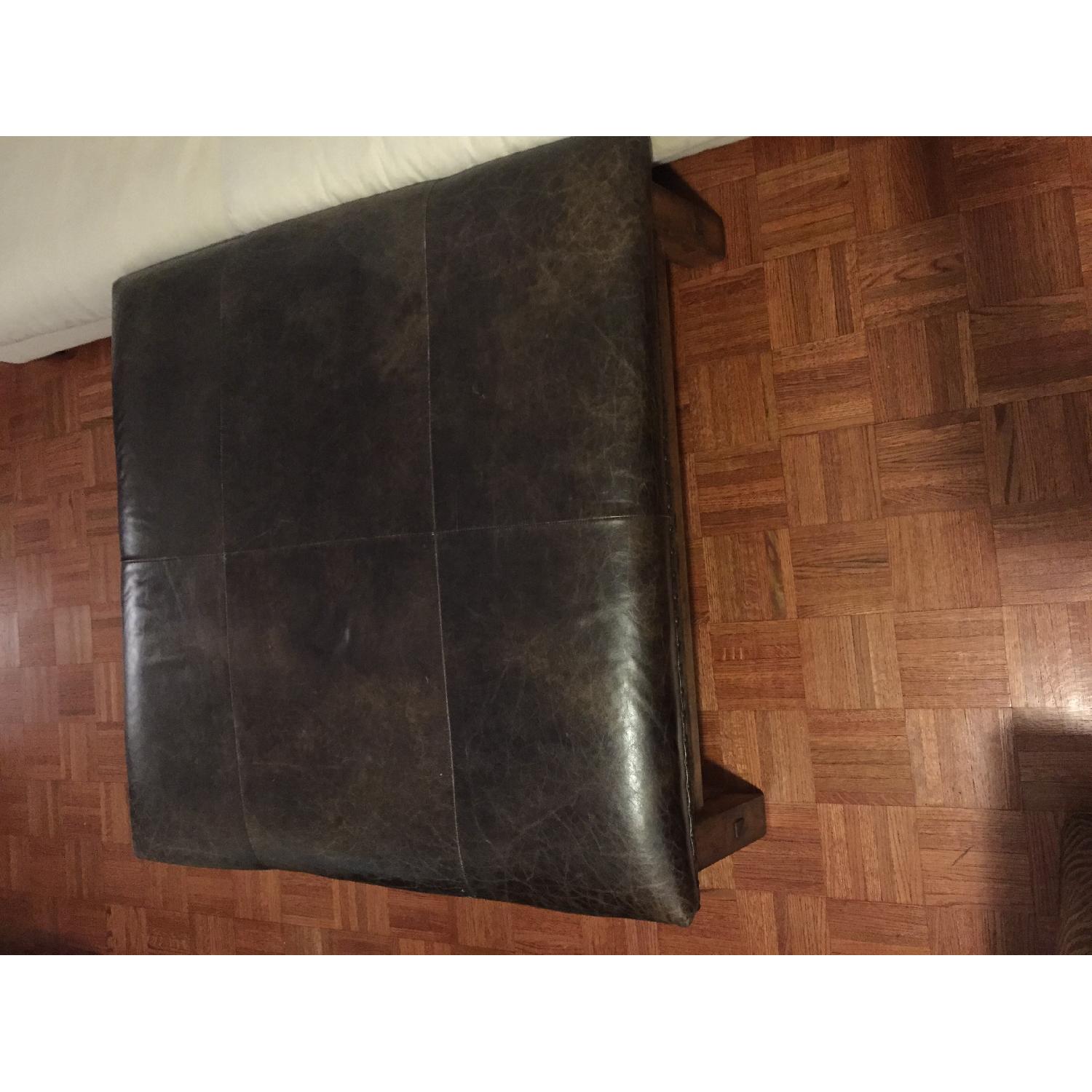 Pottery Barn Leather Ottoman Coffee Table - image-3