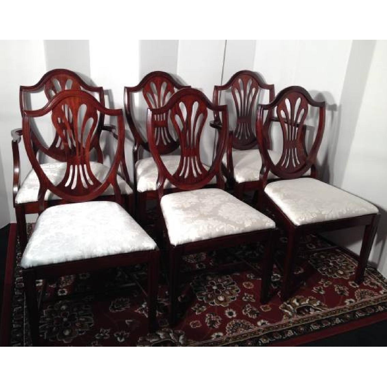 Bassett Antique Mahogany Shield Back  Dining Room Chairs - Set of 6 - image-1