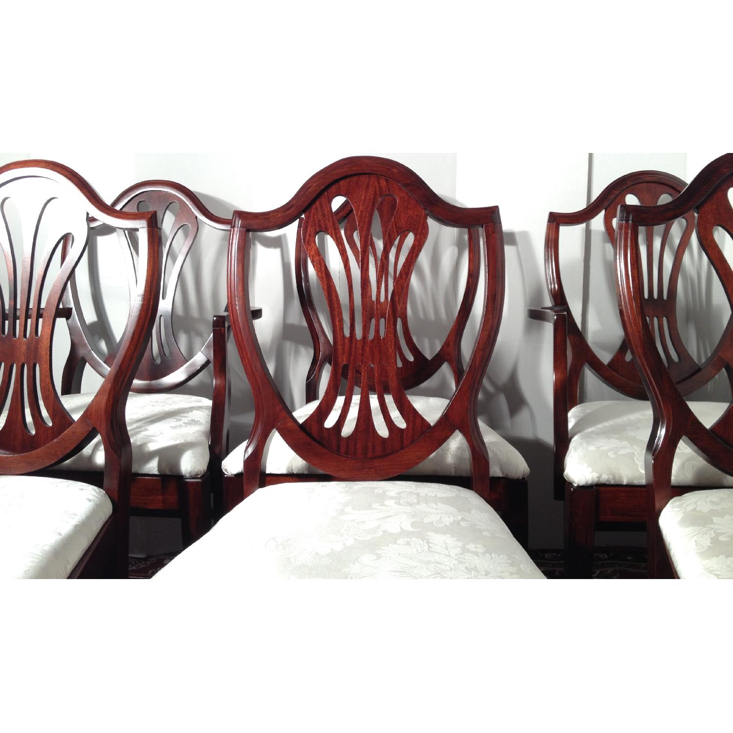 Bassett Antique Mahogany Shield Back  Dining Room Chairs - Set of 6 - image-3