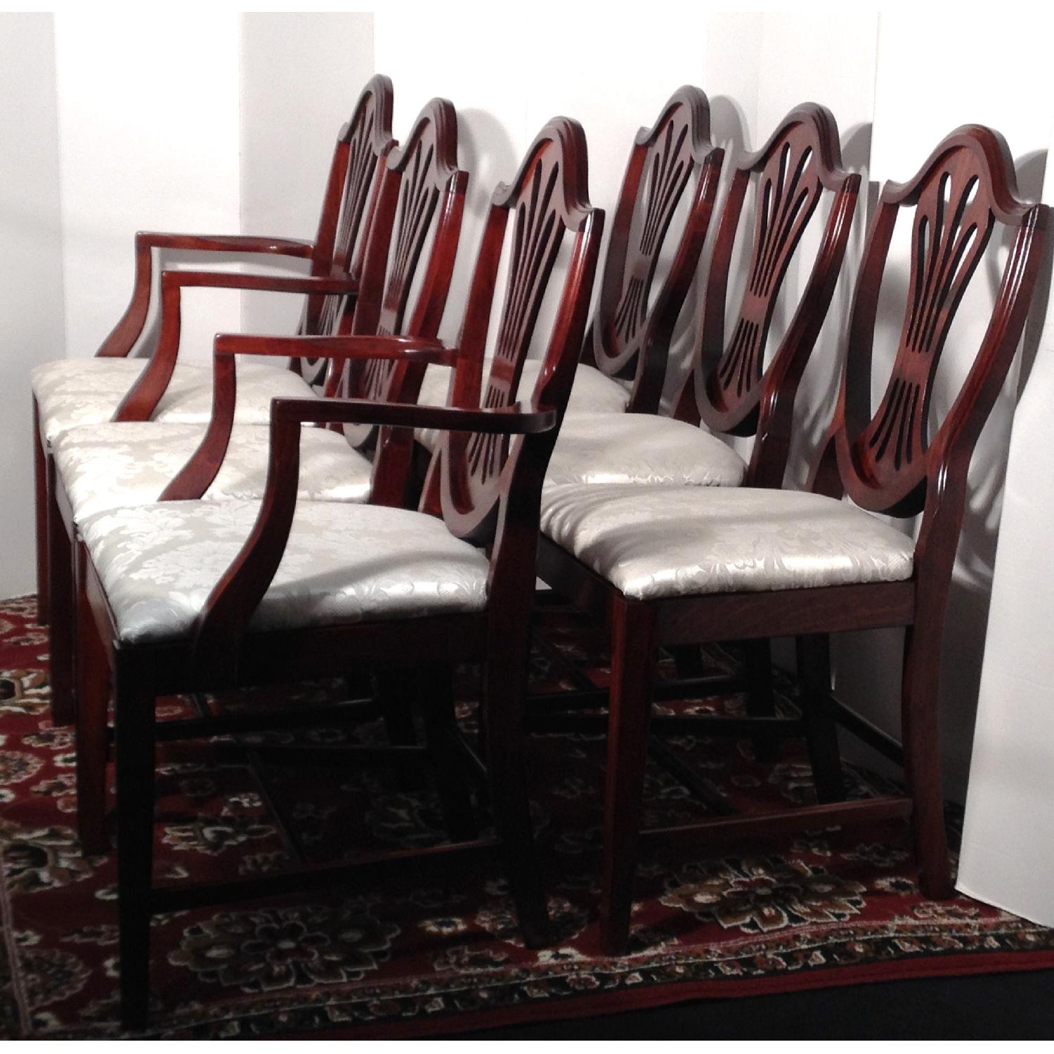 Bassett Antique Mahogany Shield Back  Dining Room Chairs - Set of 6 - image-5