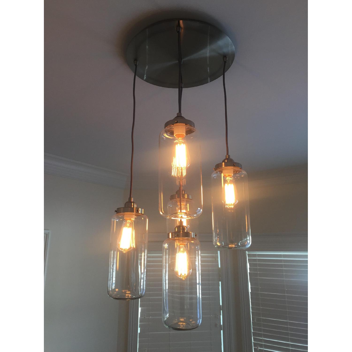 West Elm 5 Glass Organic Jar Chandelier - image-2