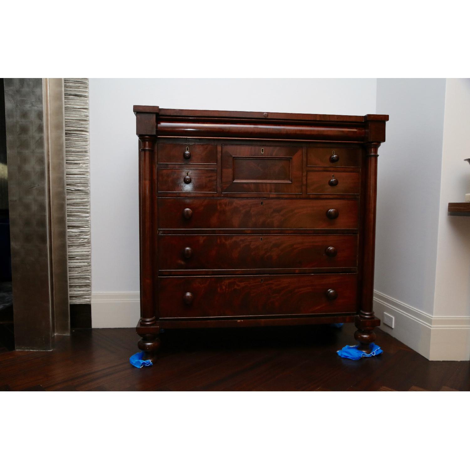 Flame Mahogany American Empire Dresser/Chest of Drawers - image-1