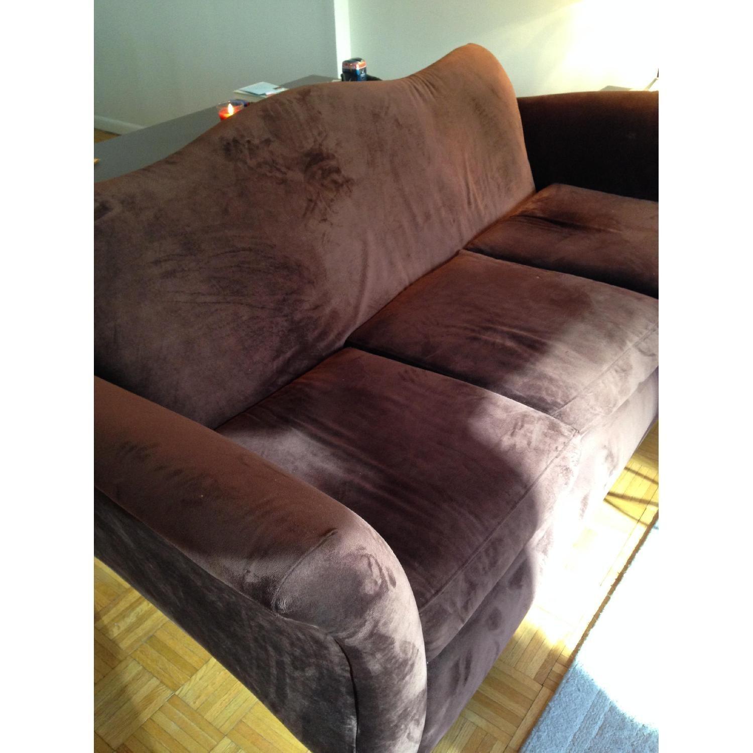 Brown Velvet 3 Seater Sofa - image-3