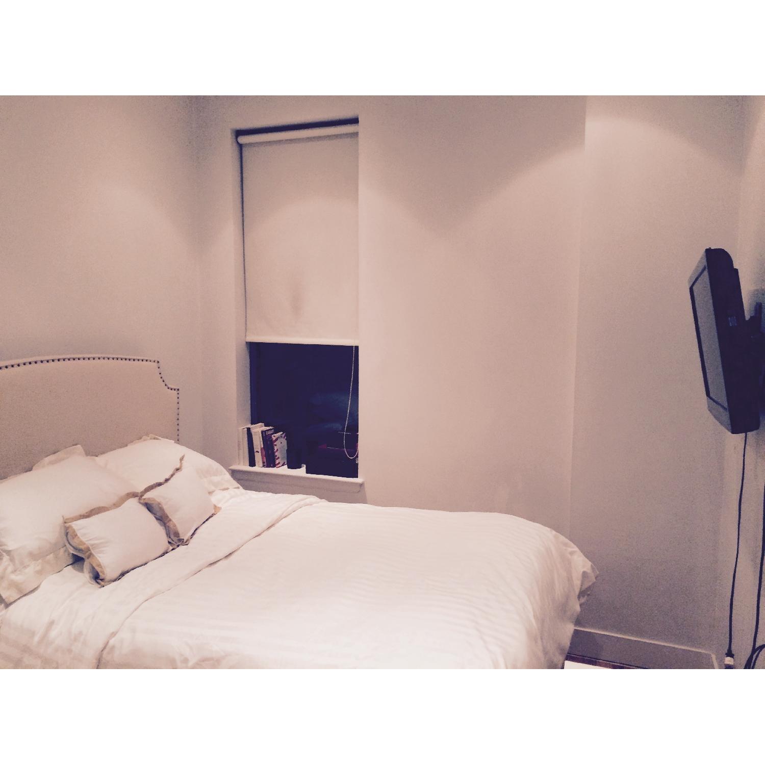 Crate &  Barrel Full Bed Frame w/ Curve Headboard - image-1