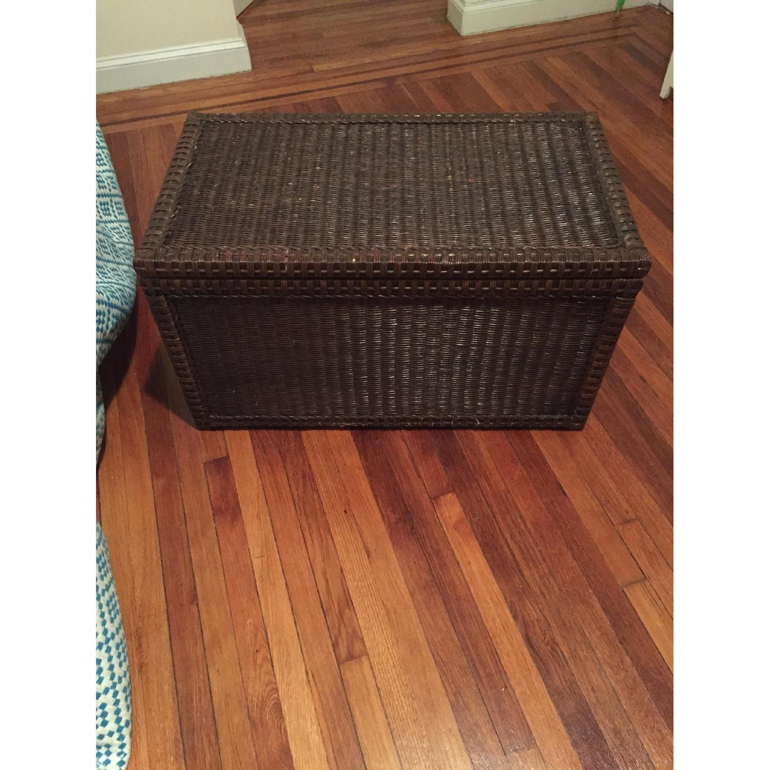 Pier 1 Hand-Woven Lindi Storage Trunk in Dark Brown - image-1