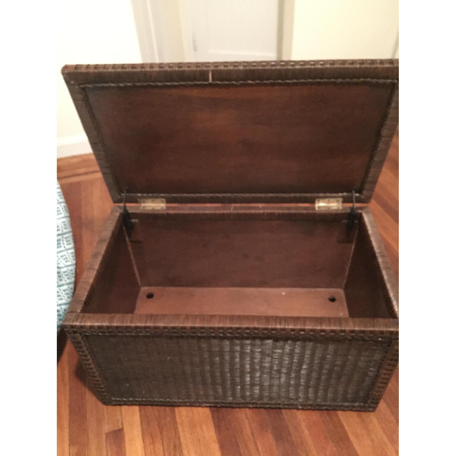 Pier 1 Hand-Woven Lindi Storage Trunk in Dark Brown - image-4