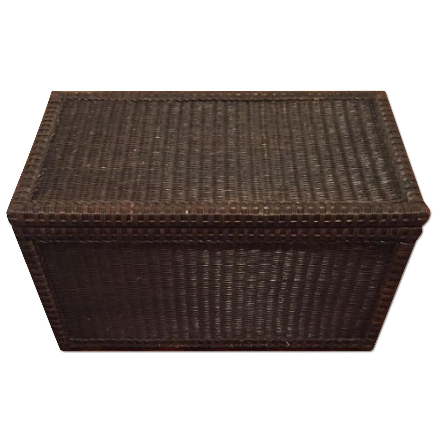 Pier 1 Hand-Woven Lindi Storage Trunk in Dark Brown - image-0