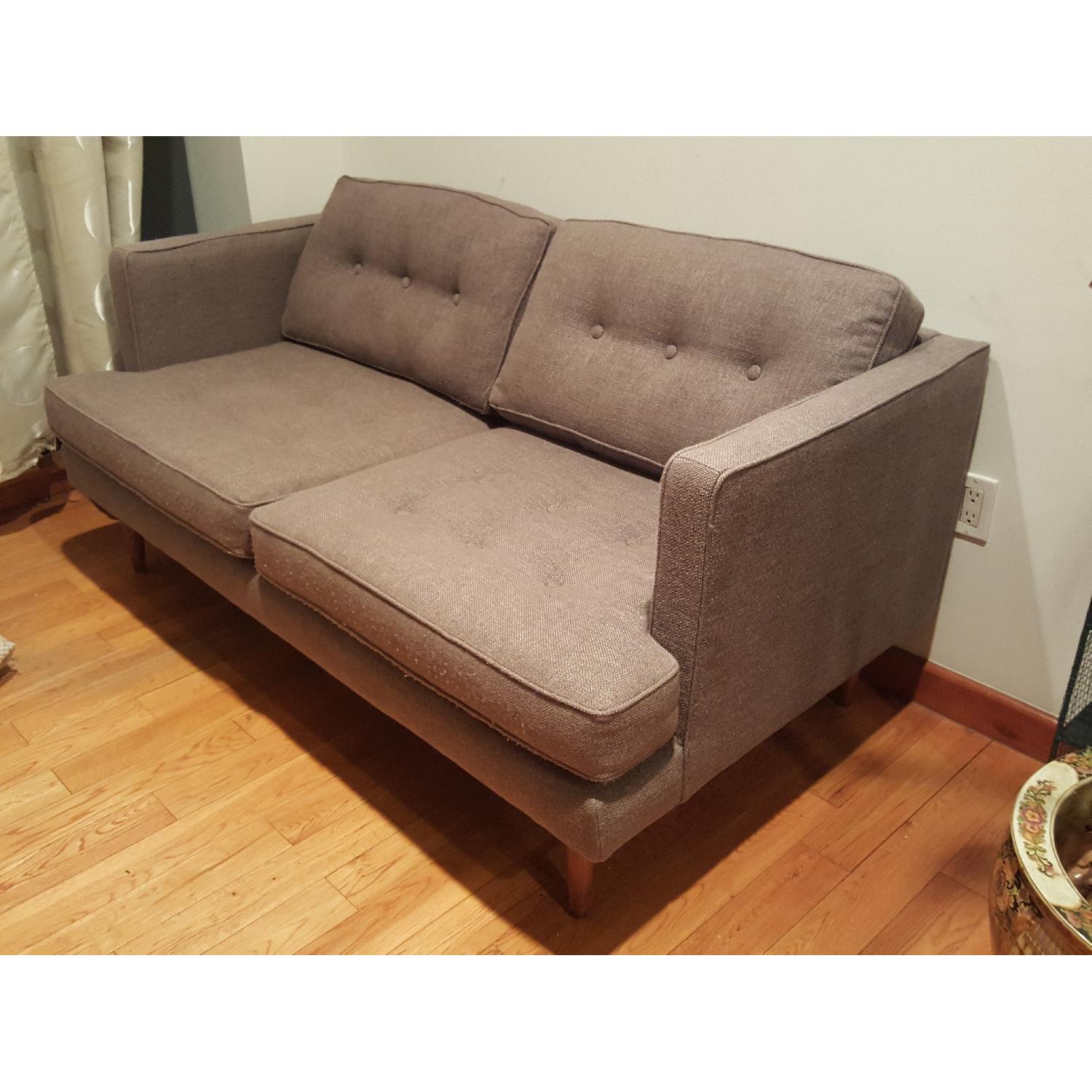 West Elm Peggy Mid-Century LoveSeat in Grey Pebble Weave - image-2
