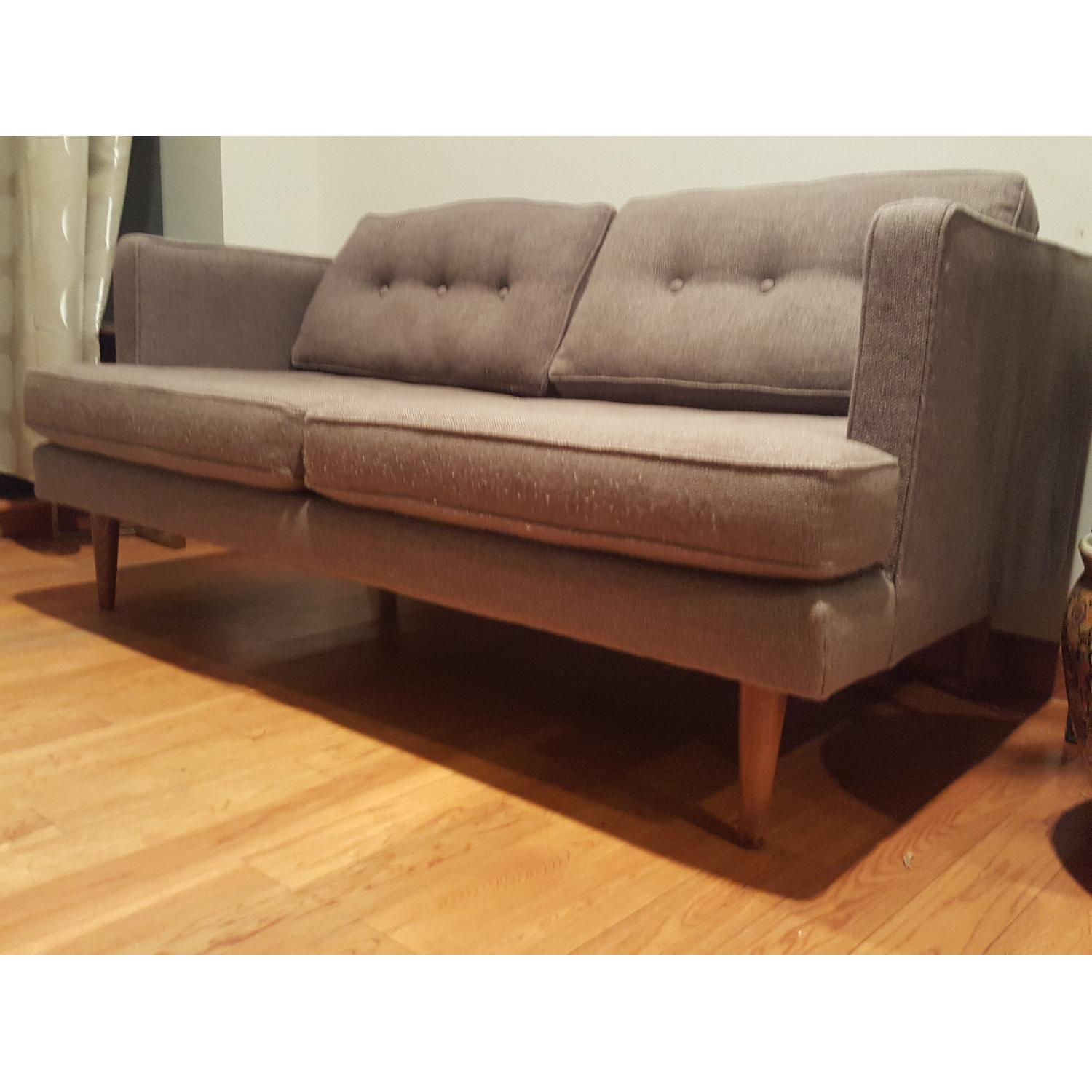 West Elm Peggy Mid-Century LoveSeat in Grey Pebble Weave - image-8