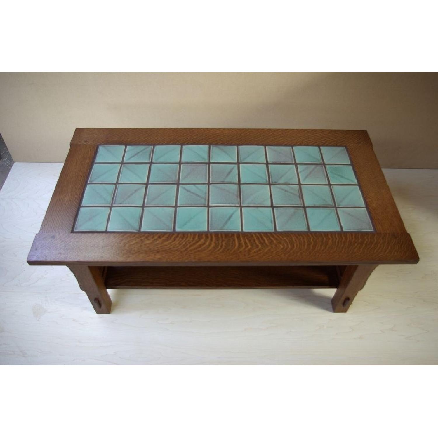 Custom Made Arts & Crafts Style Solid Oak Coffee Table - image-3