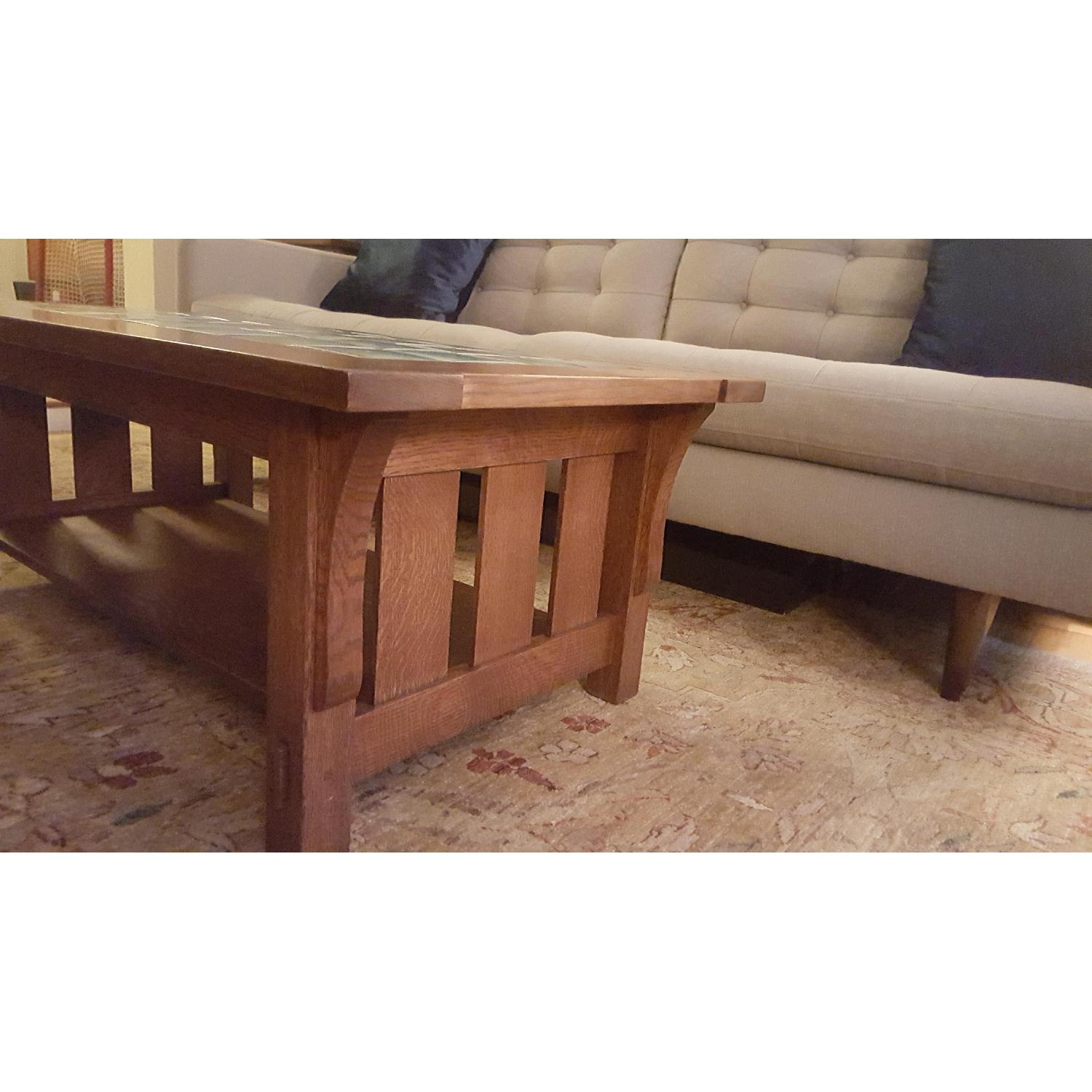Custom Made Arts & Crafts Style Solid Oak Coffee Table - image-4