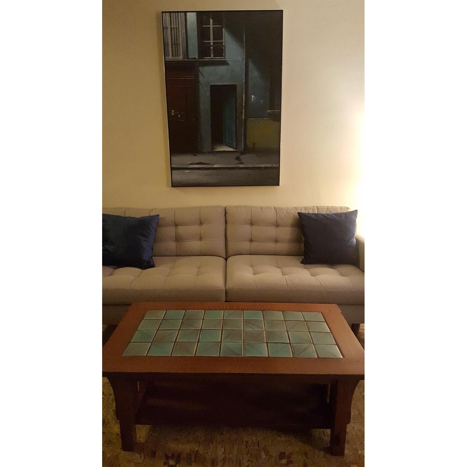 Custom Made Arts & Crafts Style Solid Oak Coffee Table - image-5