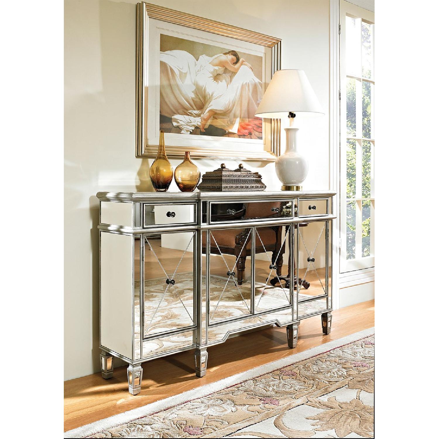 Powell Mirrored 3 Drawer 4 Door Console - image-1