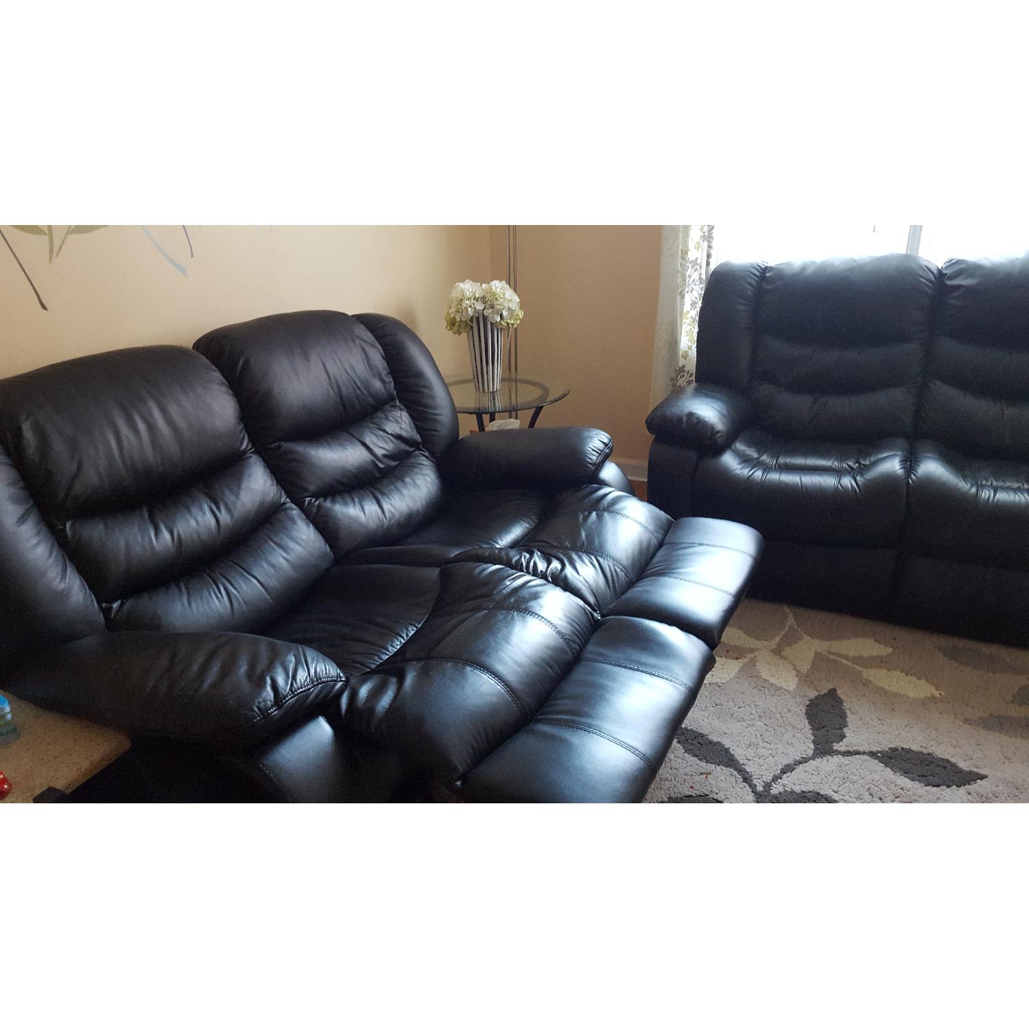 Leather Reclining Sofa + Loveseat - image-3