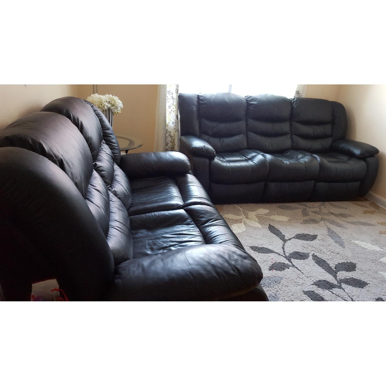 Leather Reclining Sofa + Loveseat - image-4