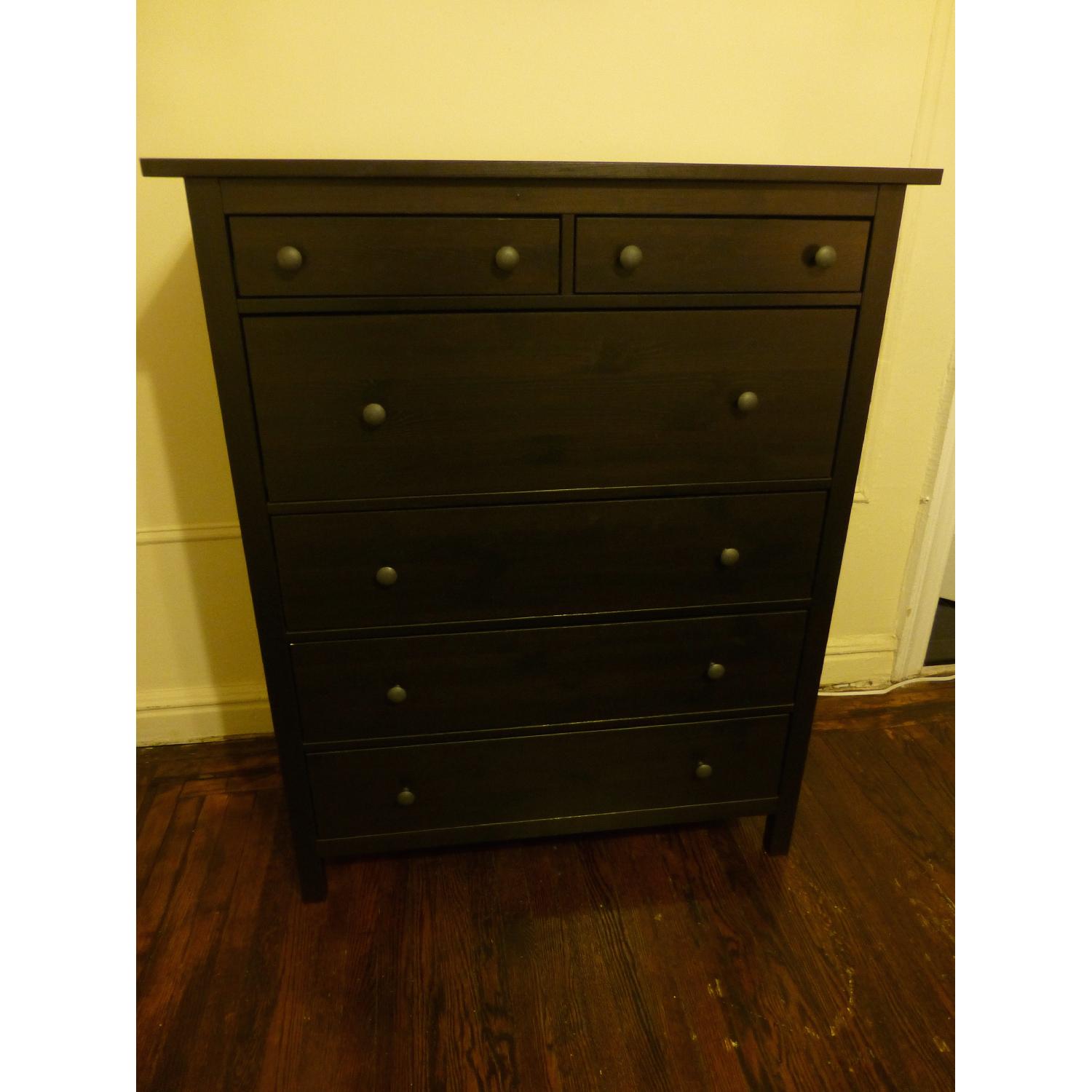 Ikea Hemnes 6 Drawer Chest in Black-Brown - image-1
