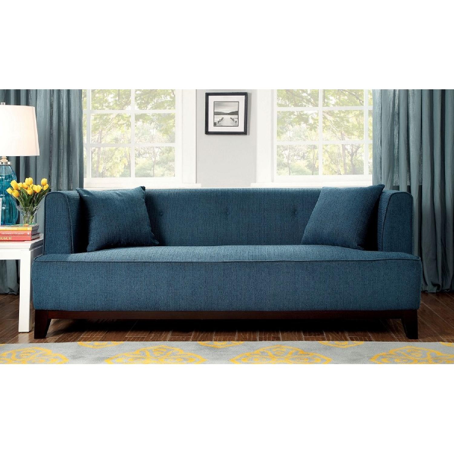 Furniture of America Sofia Teal Sofa - image-1