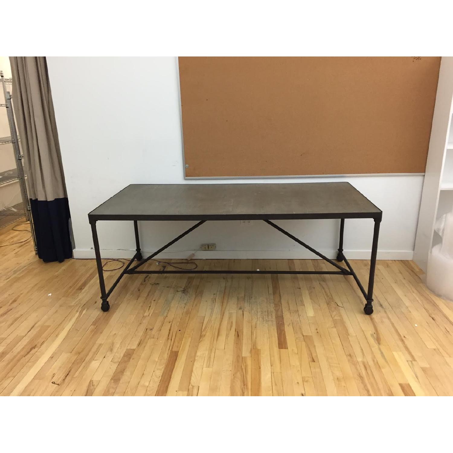 Restoration Hardware Rolling Industrial Table - image-1