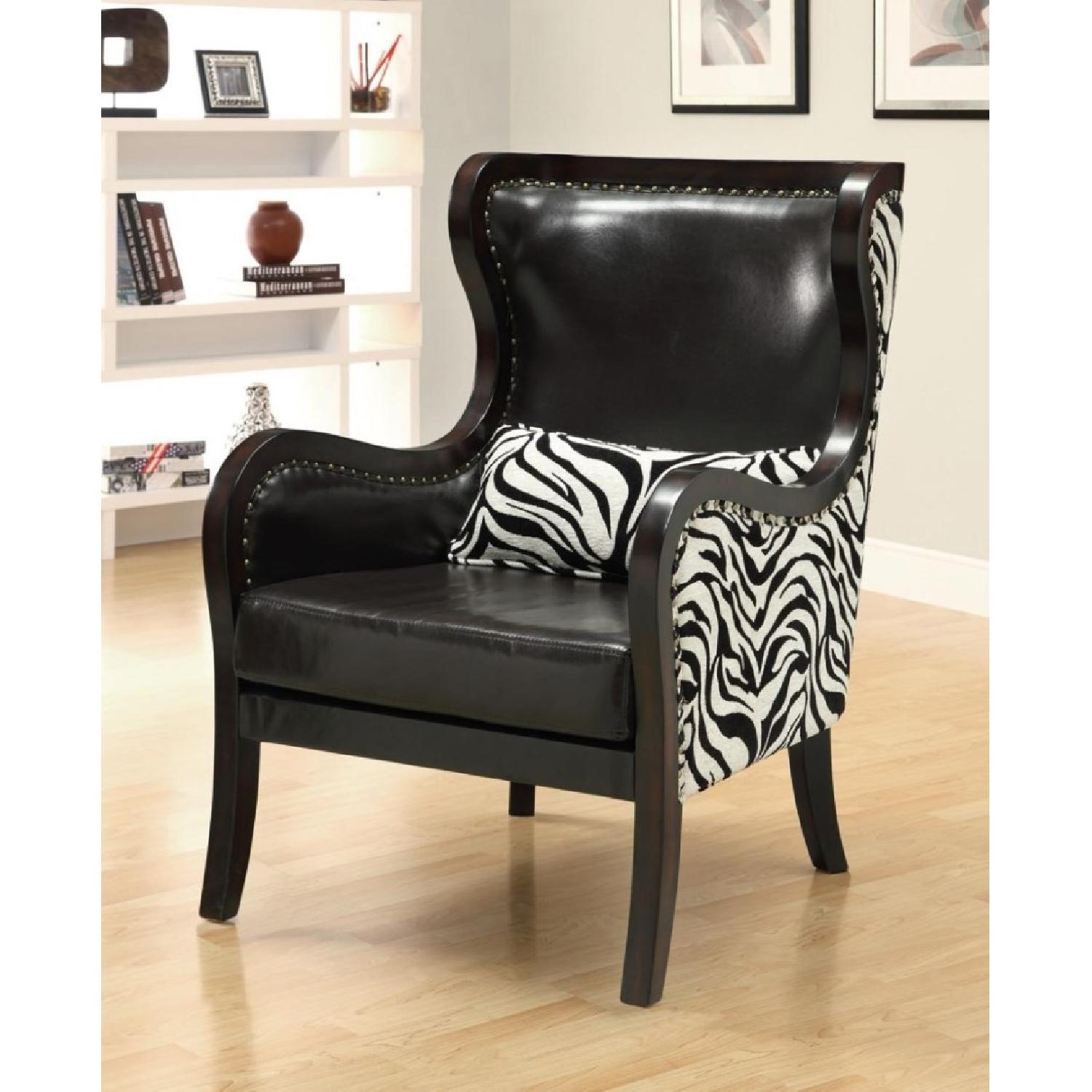 Coaster Fine Furniture Chair w/ Nailhead & Zebra Print Accent - image-1