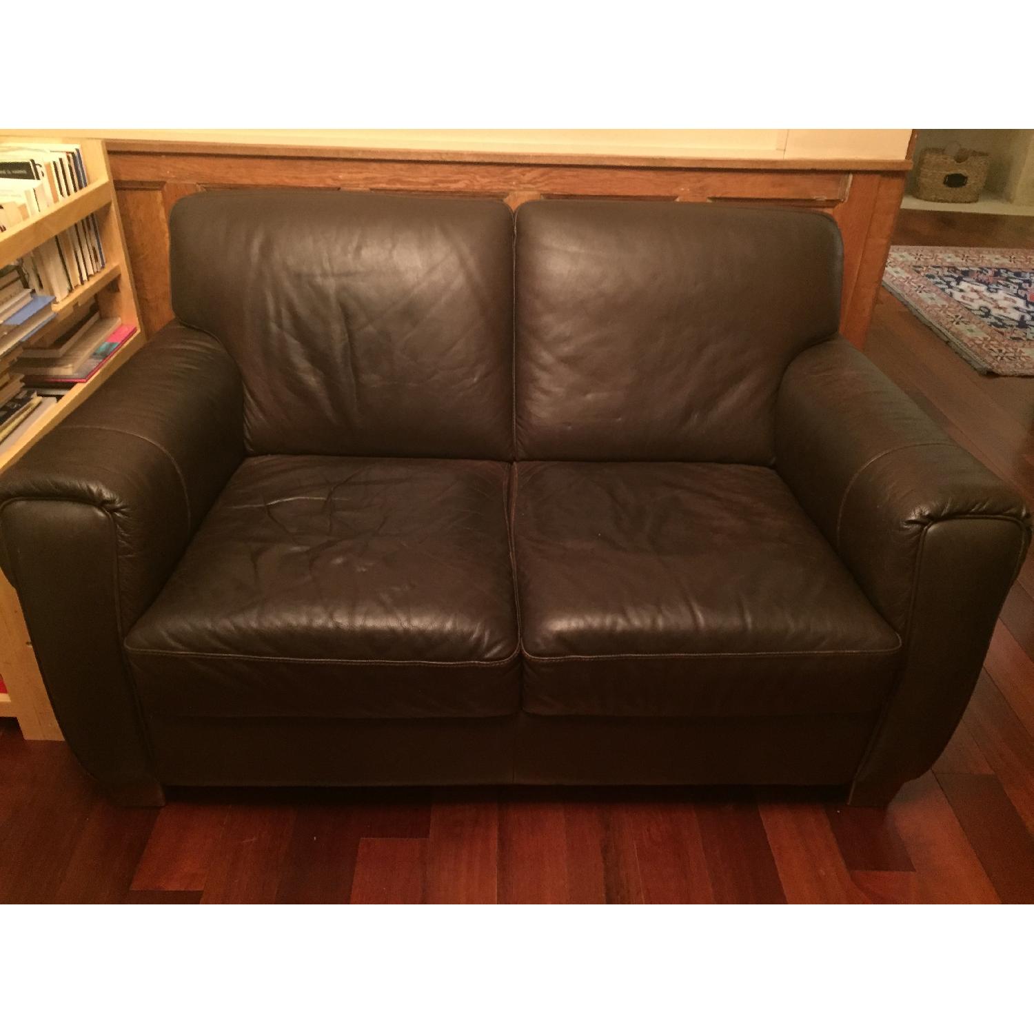 Natuzzi Leather Loveseat - image-1