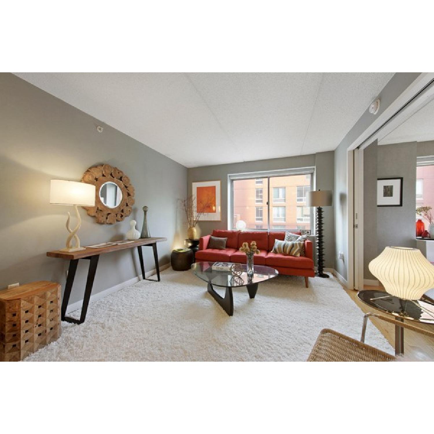 Black w/ Glass Top Noguchi Style Table - image-1