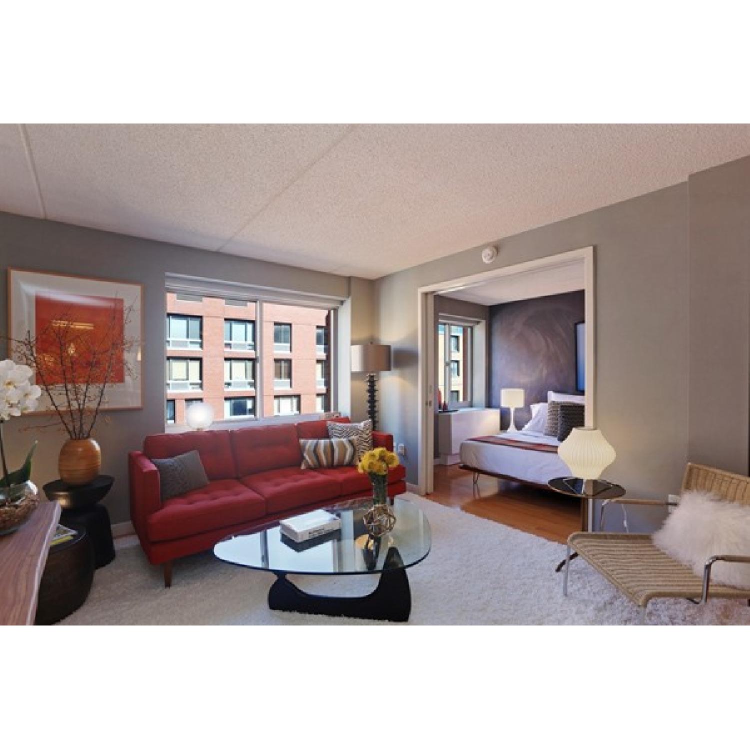 Black w/ Glass Top Noguchi Style Table - image-2