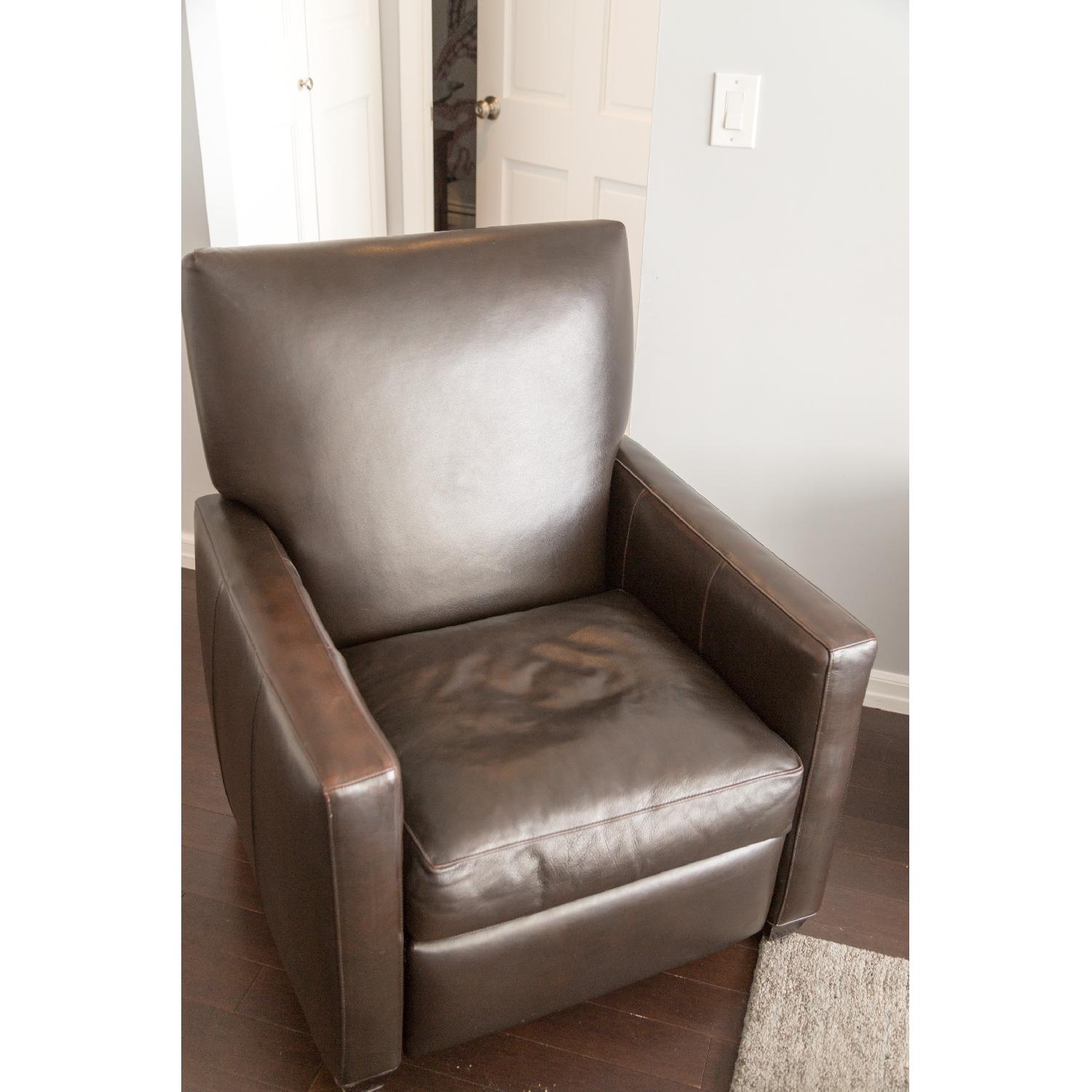 Crate & Barrel Tracy Leather Recliner - image-1