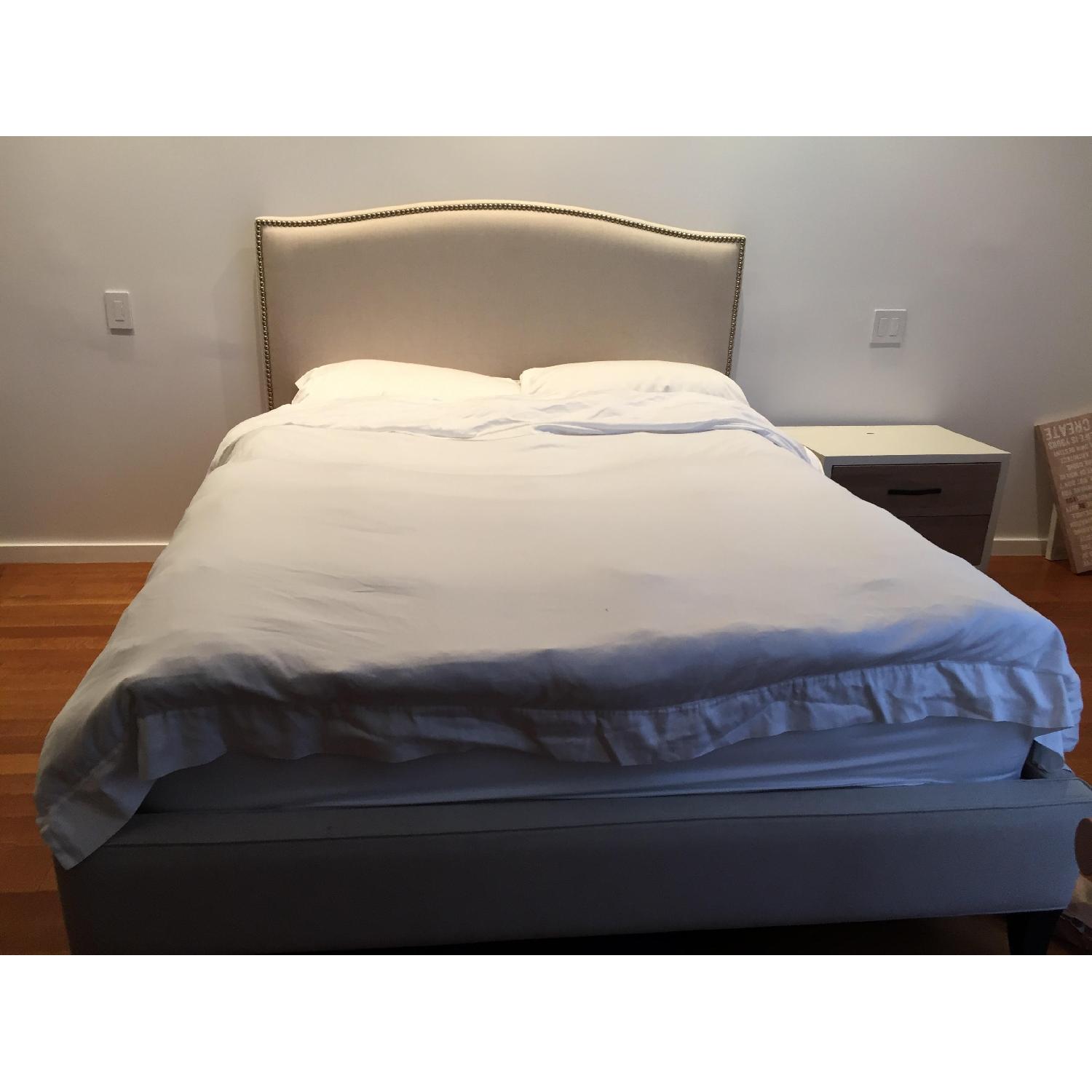 Crate & Barrel Colette Upholstered Queen Bed - image-4
