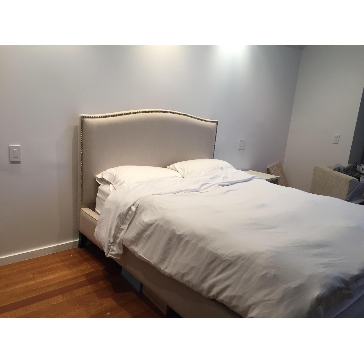 Crate & Barrel Colette Upholstered Queen Bed - image-5