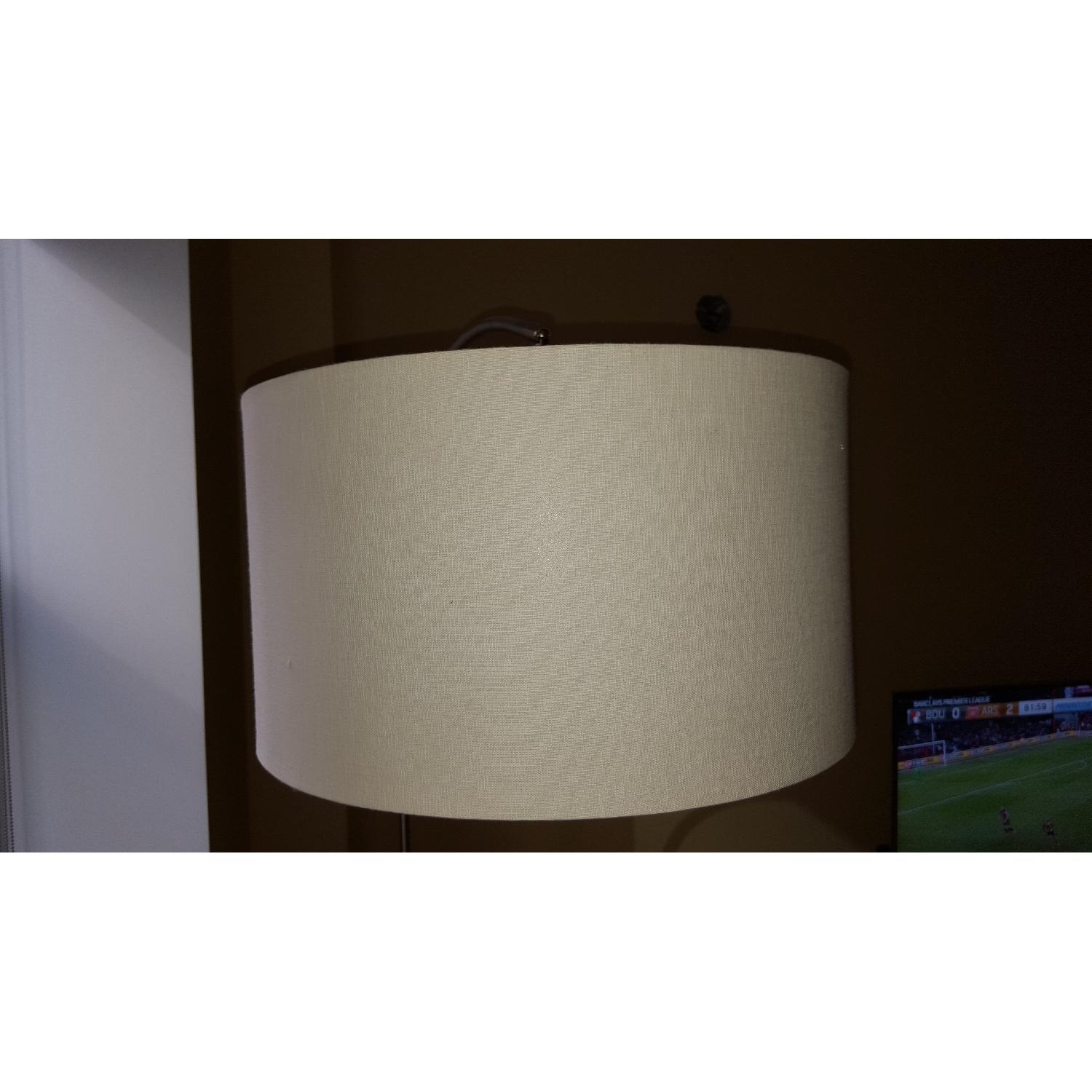 West Elm Overarching Floor Lamp w/ Linen Shade - image-4