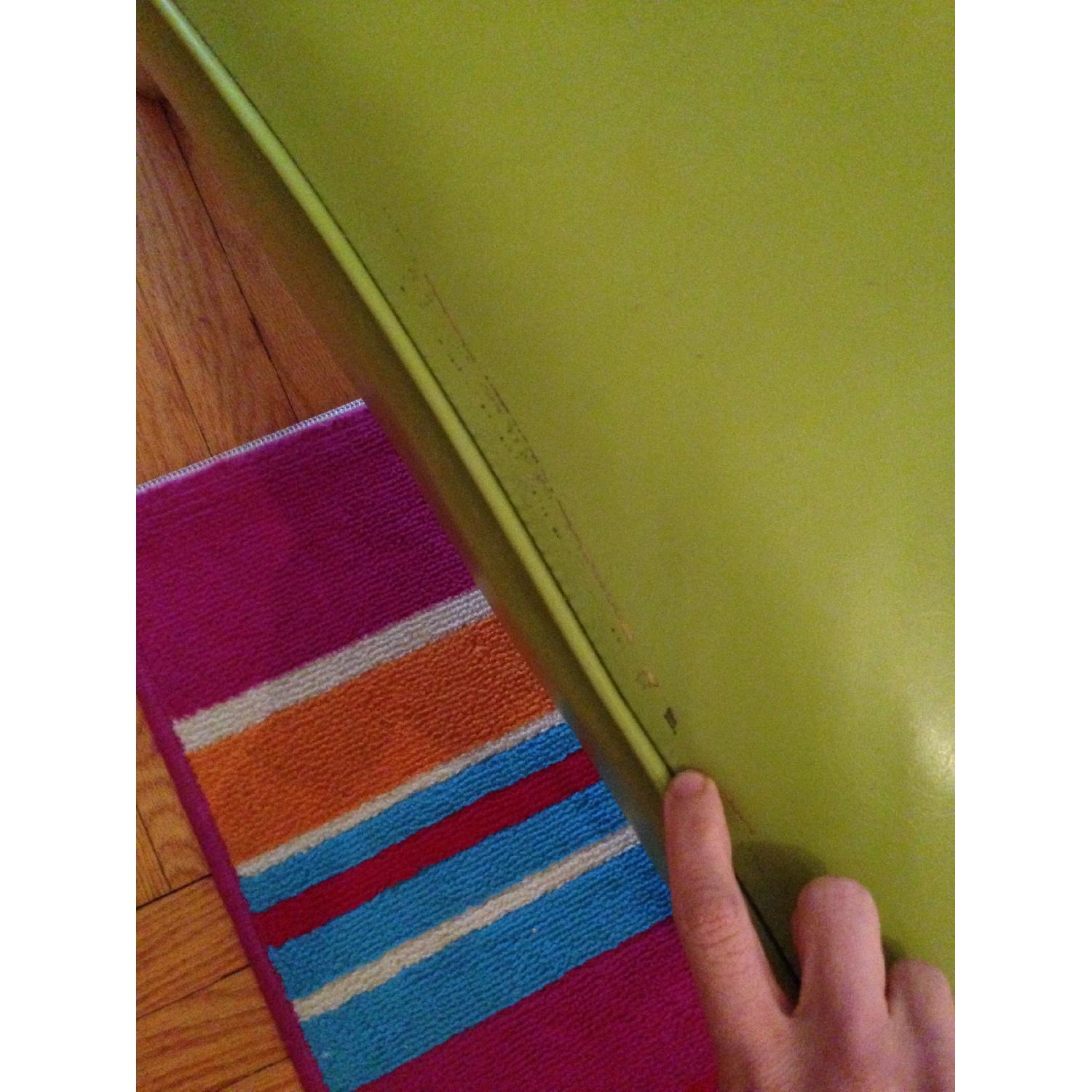 Viking Artline Mid Century Modern Chair in Green Vinyl Upholstery w/ Wooden Legs - image-4