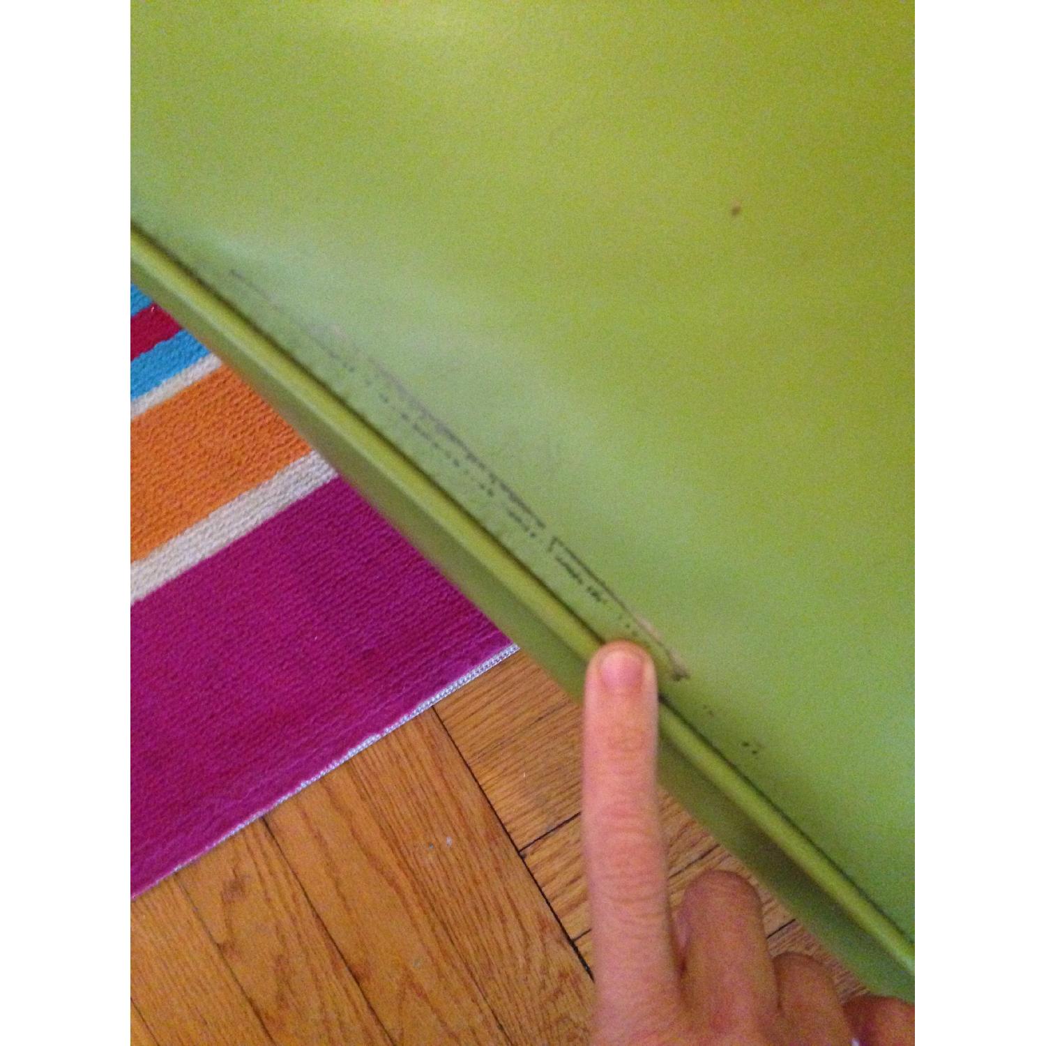 Viking Artline Mid Century Modern Chair in Green Vinyl Upholstery w/ Wooden Legs - image-5