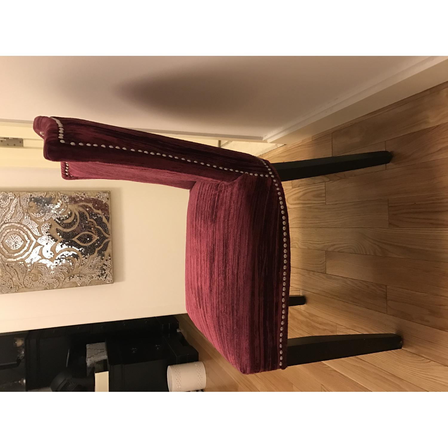 Home Goods Faux Velvet Royal Purple Studded Upholstered Chair - image-4