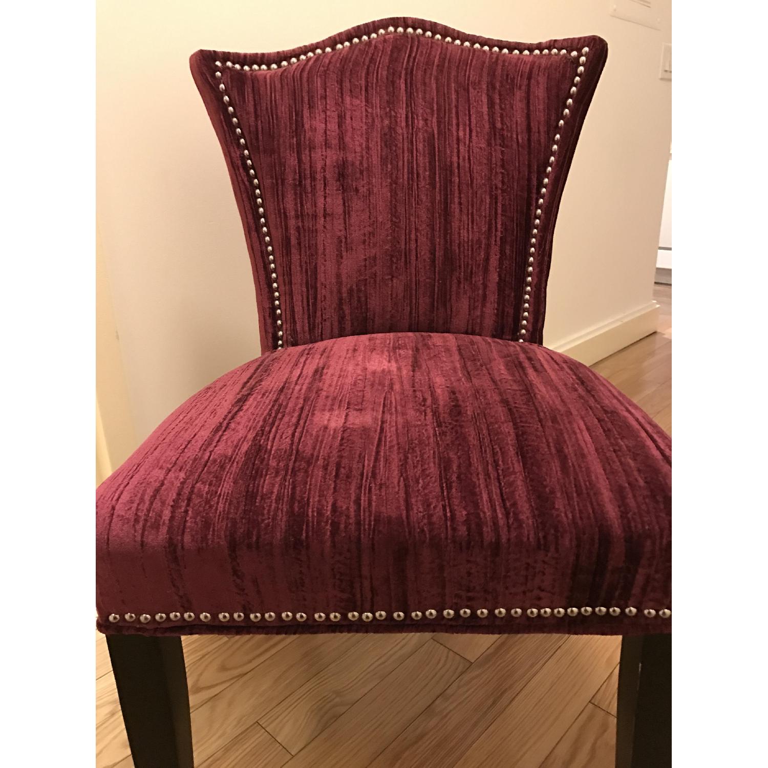 Home Goods Faux Velvet Royal Purple Studded Upholstered Chair - image-5