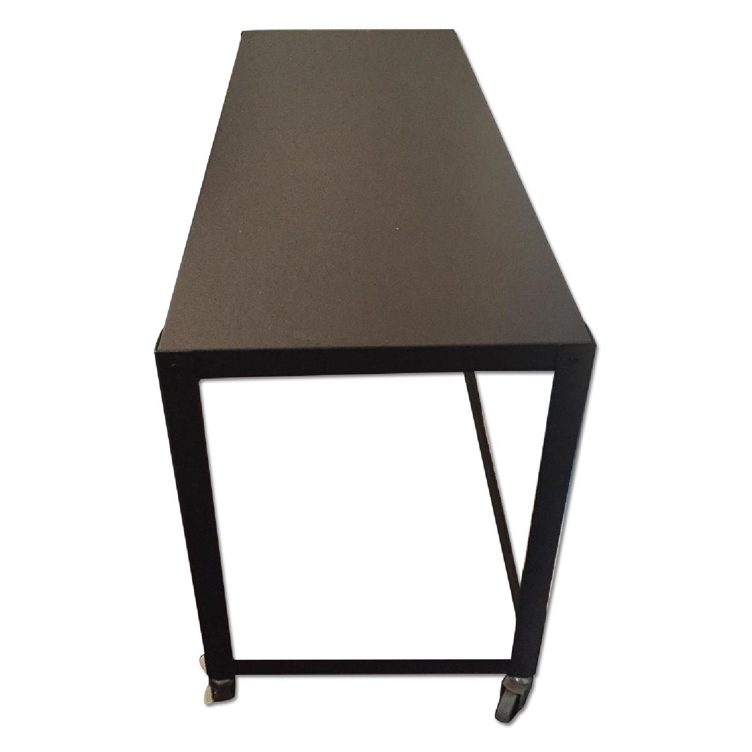 CB2 GoCart Carbon Rolling Console Table AptDeco