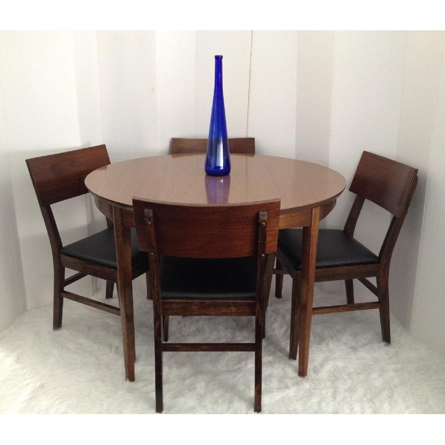 Mid Century Modern Danish Expandable Dining Table w/ 6 Stanley Chairs - image-2