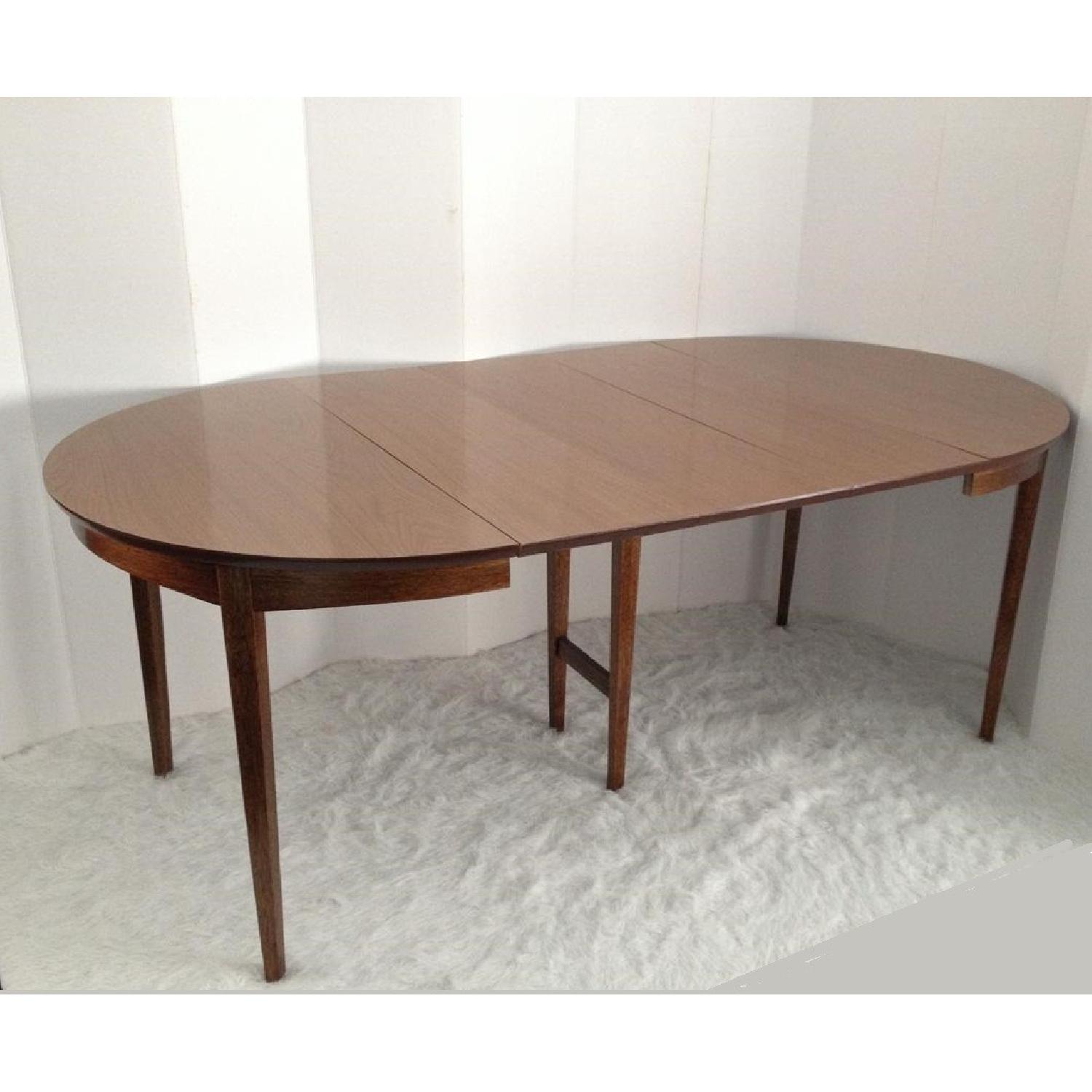 Mid Century Modern Danish Expandable Dining Table w/ 6 Stanley Chairs - image-3