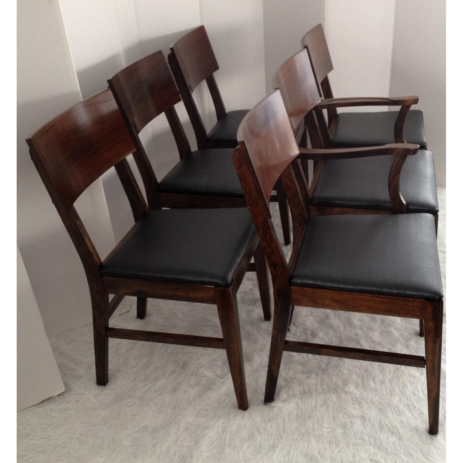 Mid Century Modern Danish Expandable Dining Table w/ 6 Stanley Chairs - image-11