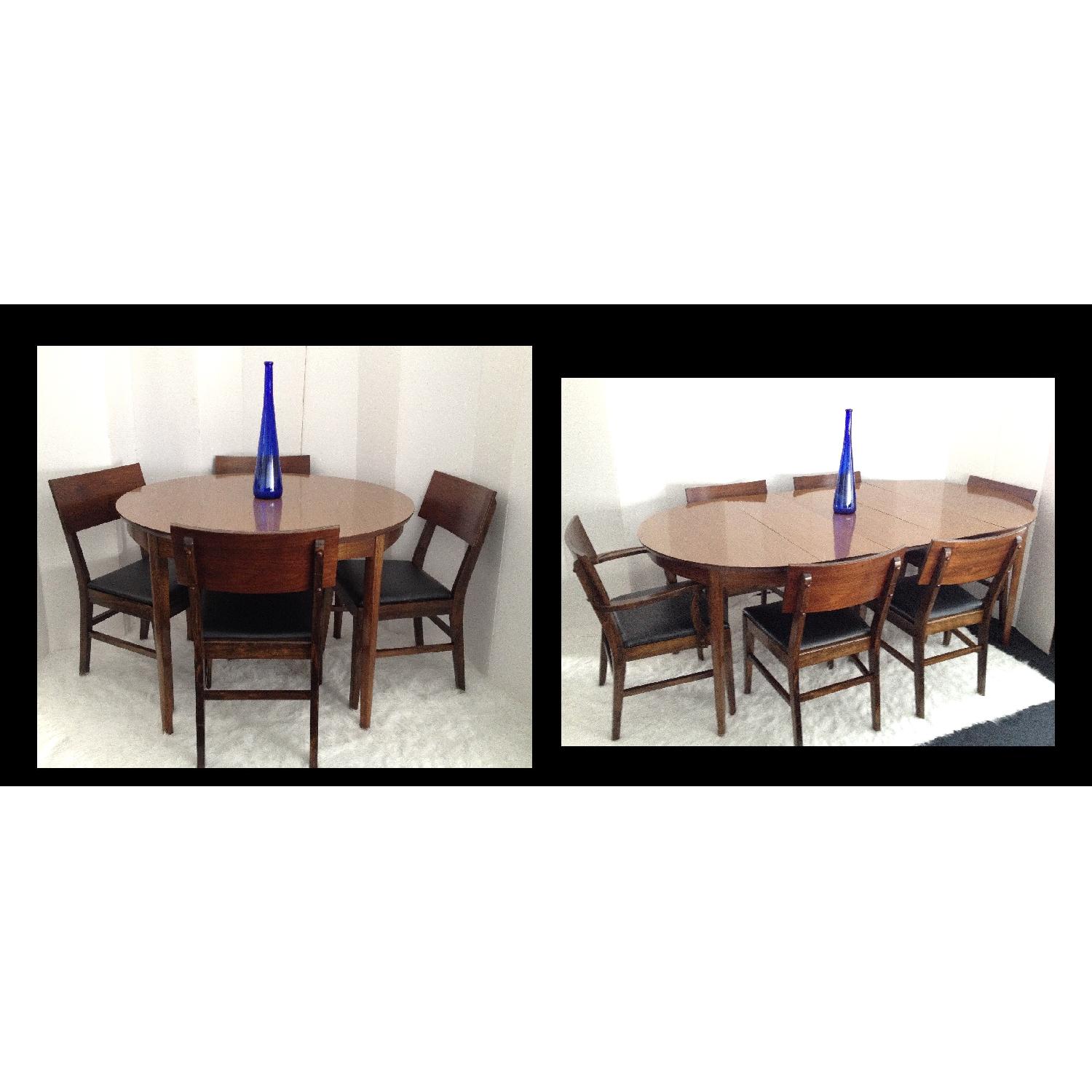 Mid Century Modern Danish Expandable Dining Table w/ 6 Stanley Chairs - image-15