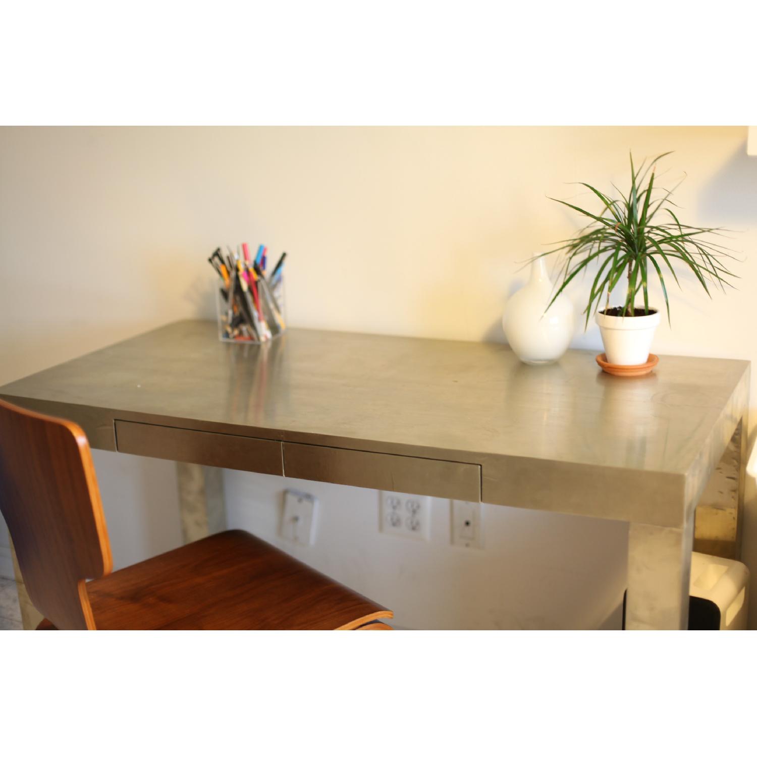 West Elm Parsons Blackened Brass Desk - image-1
