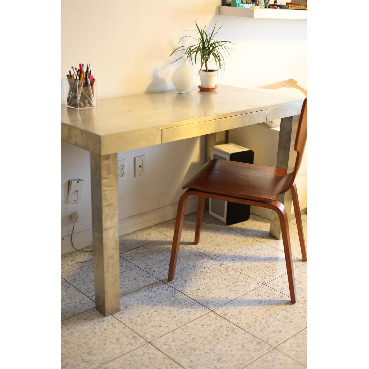West Elm Parsons Blackened Brass Desk - image-3