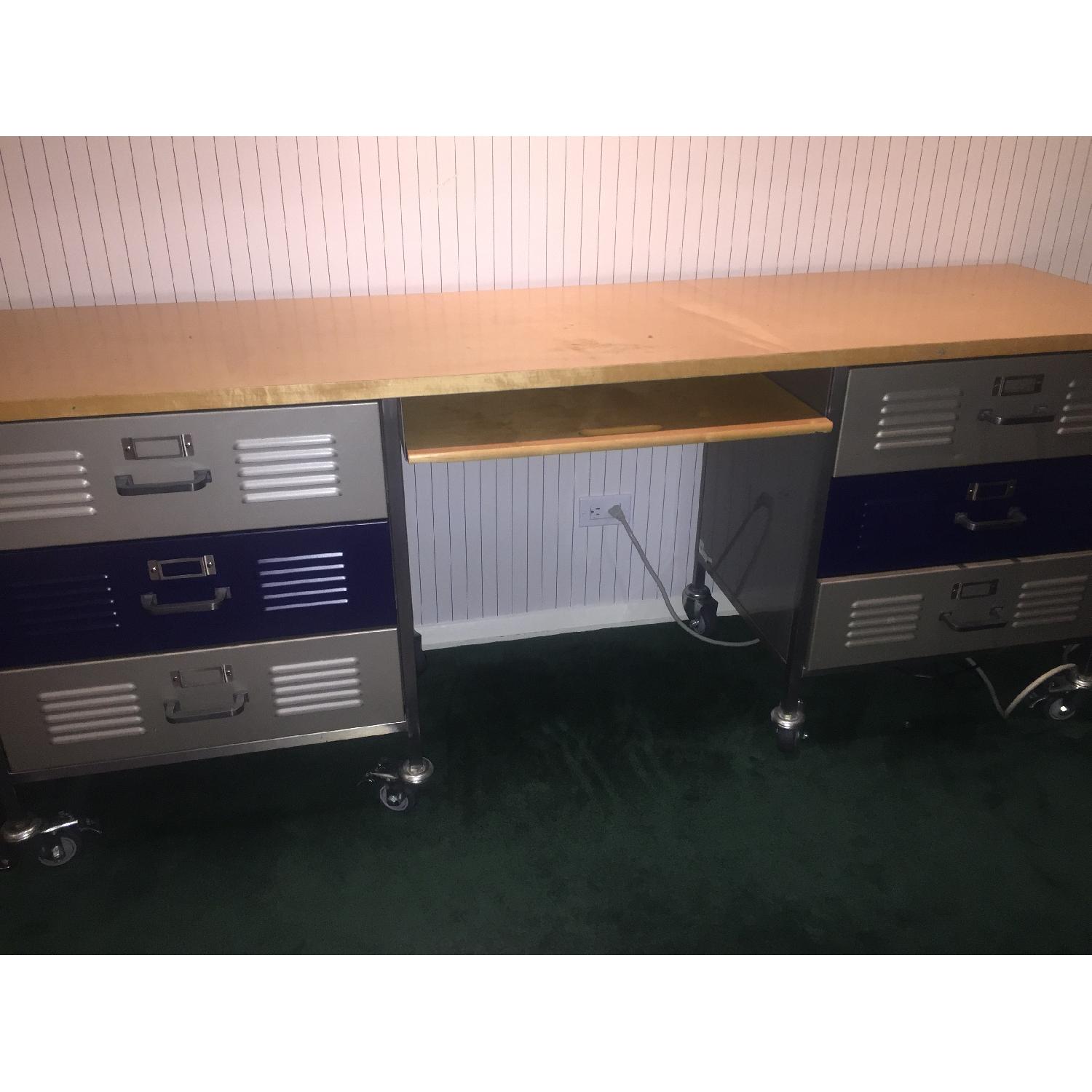 PB Teen Locker Room Desk w/ 6 Drawers & Keyboard Pull-Out Tray - image-2