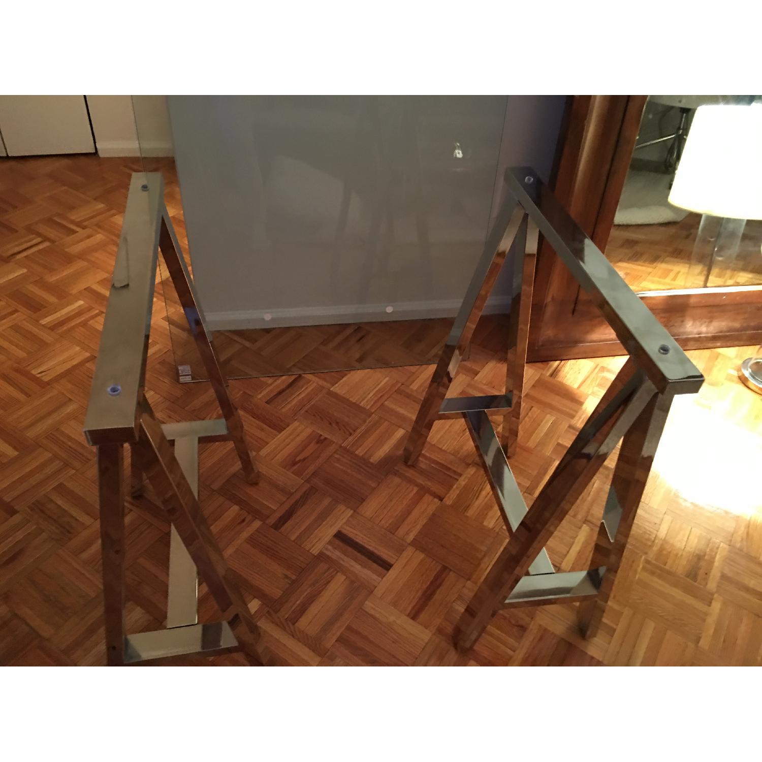 West Elm Chrome & Glass Desk/Dining Table - image-5