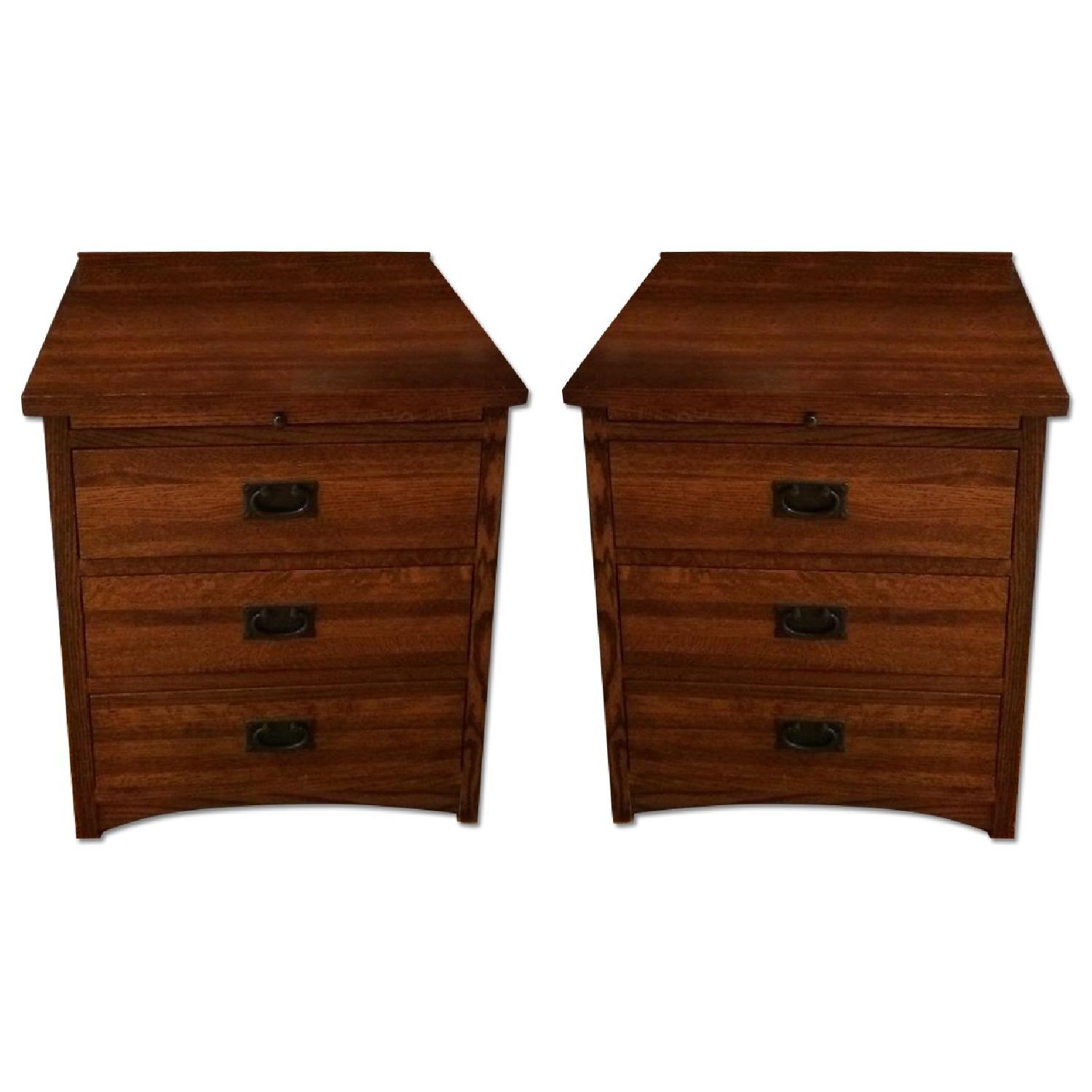 Restoration Hardware Bedroom Mission Collection-2 Tall Dressers & 2 Nightstands - image-3