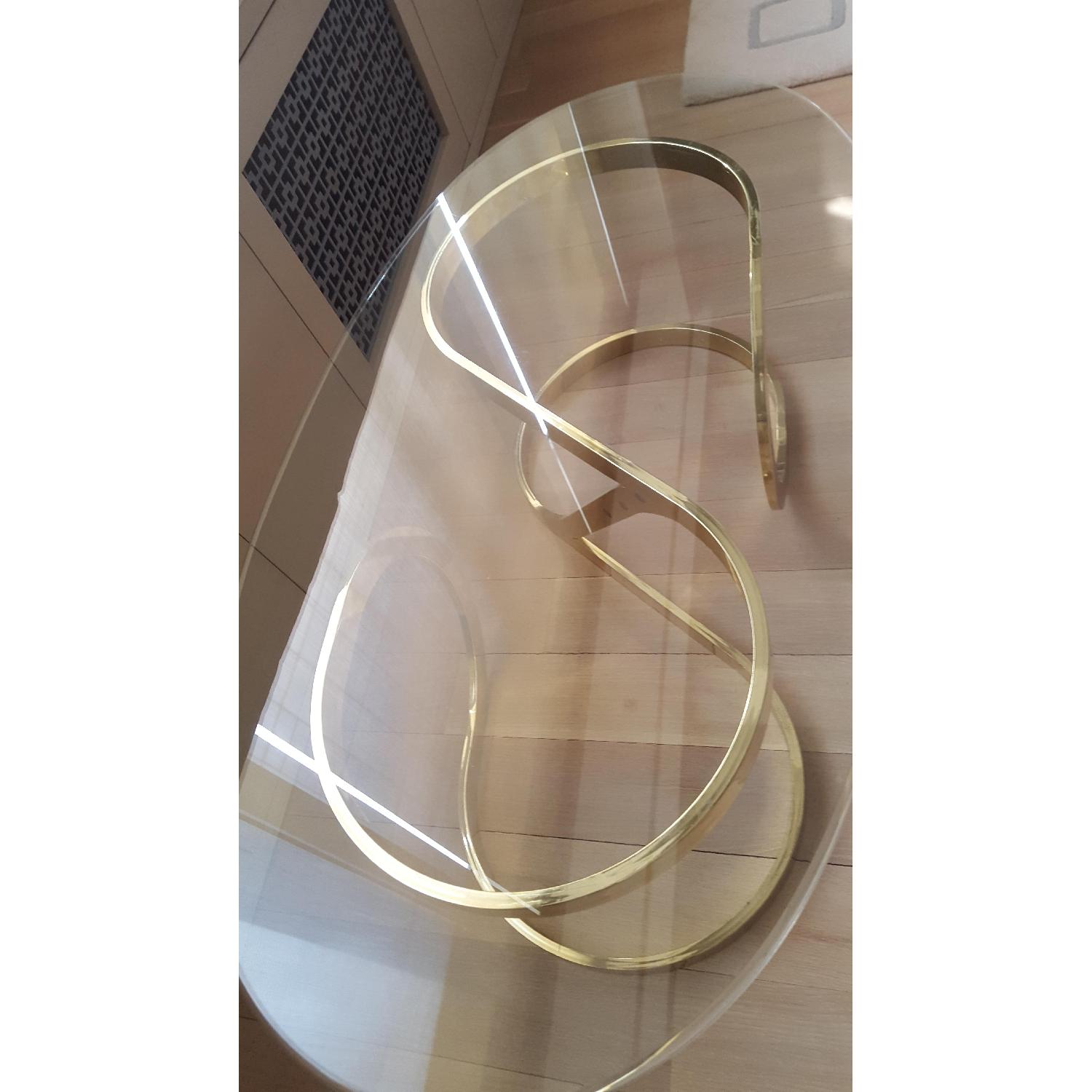 Vintage Milo Baughman Brass Coffee Table - image-1