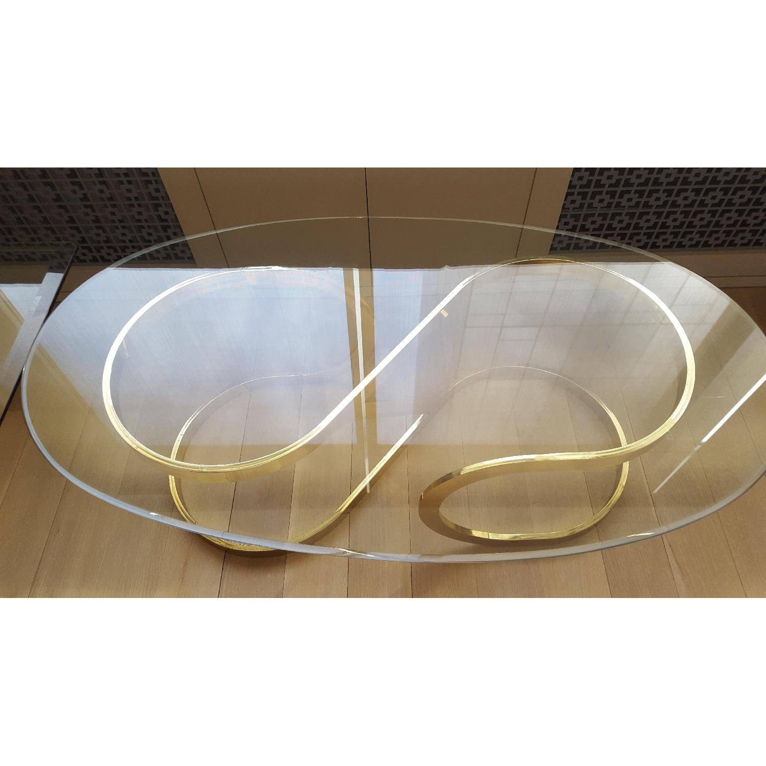 Vintage Milo Baughman Brass Coffee Table - image-3
